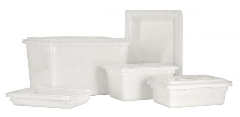 12" x 18" x 9" Polypropylene White Rectangular Food Storage Container